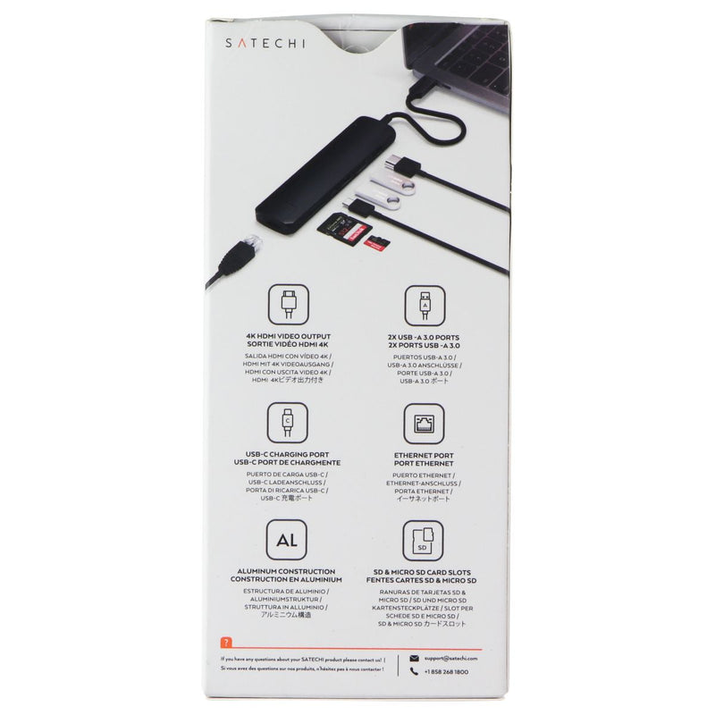 Satechi USB-C Slim Multiport Adapter with Ethernet - Black