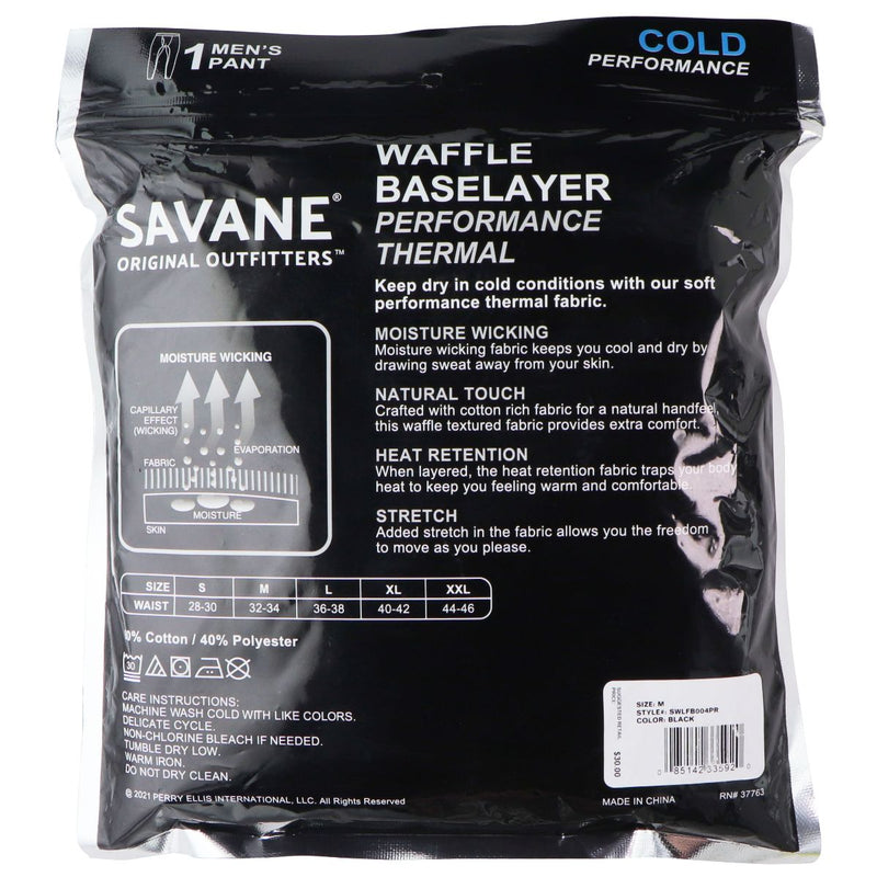 Savane Cold Performance Men's Pant Waffle Basslayer Thermal - (M) Black