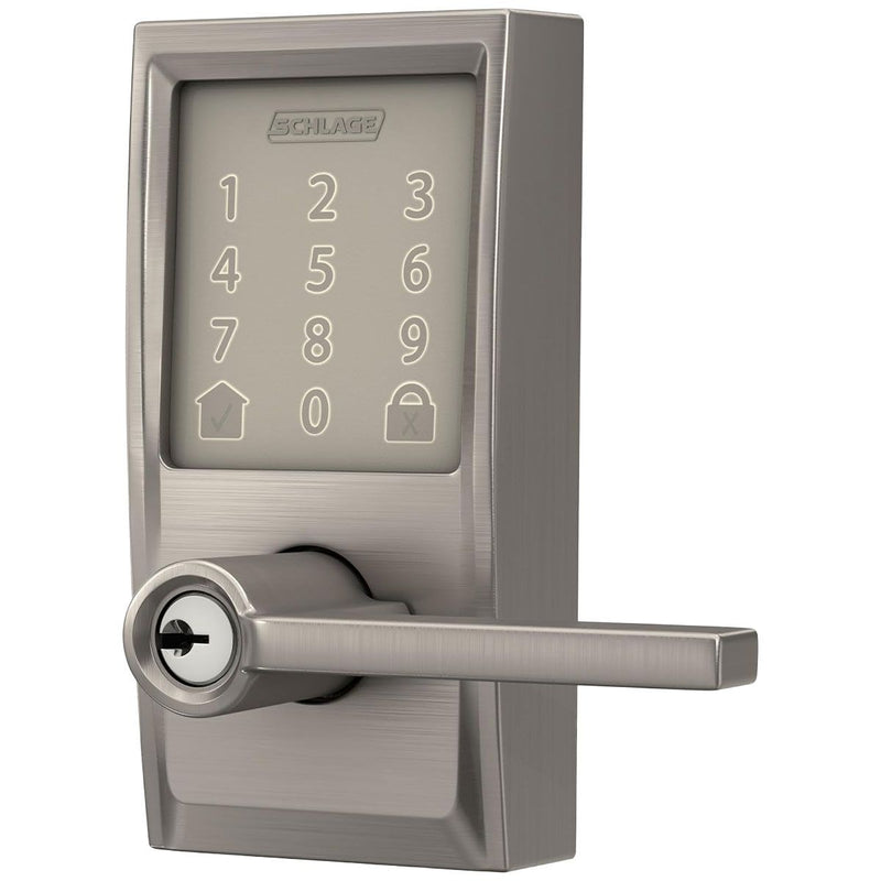 Schlage Century Electronic Encode Smart WiFi Latitude Lever - Satin Nickel