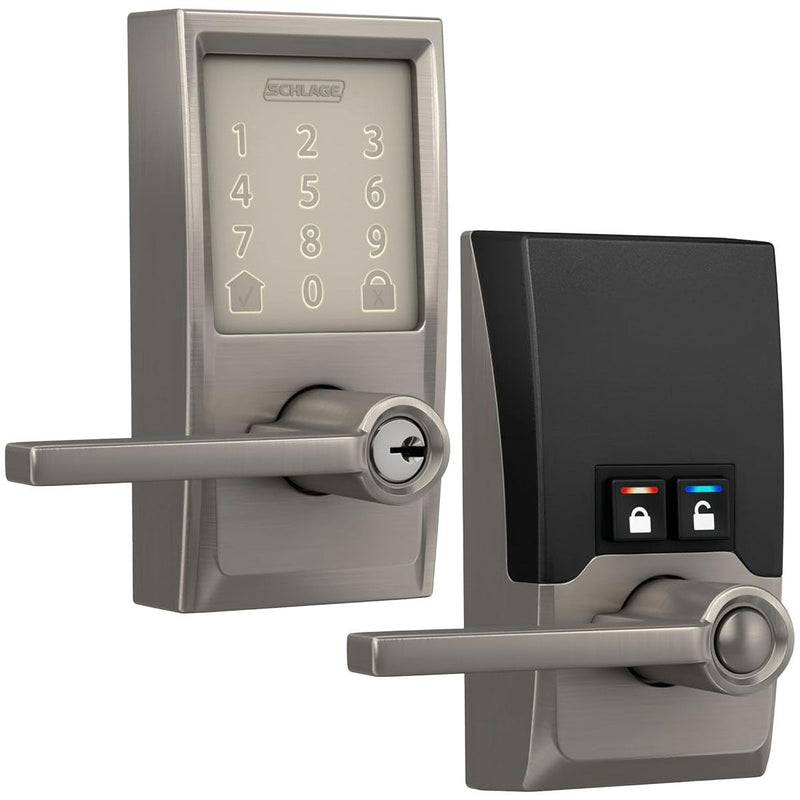 Schlage Century Electronic Encode Smart WiFi Latitude Lever - Satin Nickel