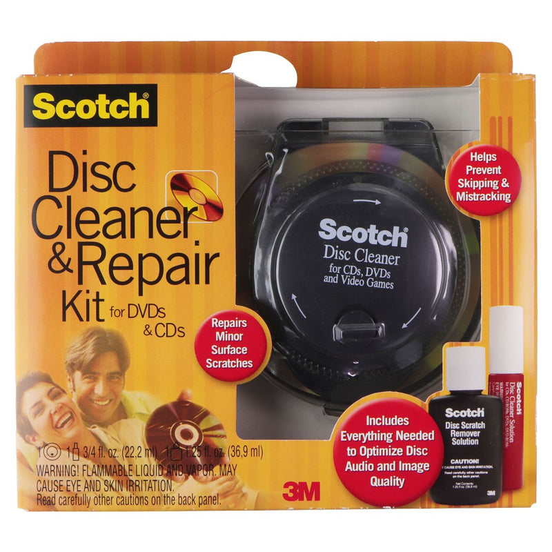 Scotch AV1160 CD/DVD Disc Cleaner & Repair Kit - Black (AV1160)