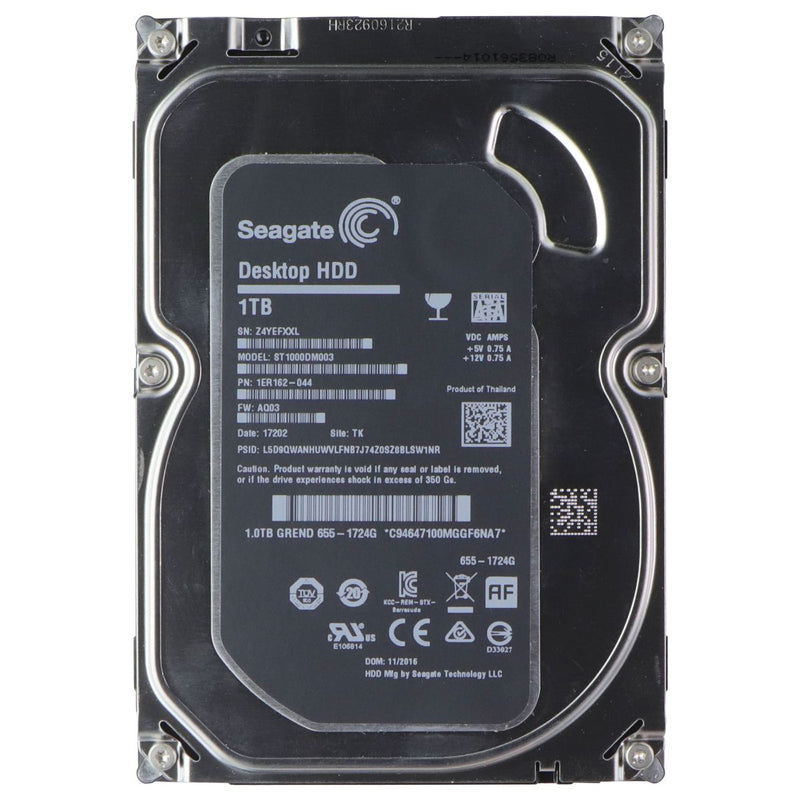 Seagate 1TB Desktop HDD Hard Drive - Internal (ST1000DM003)