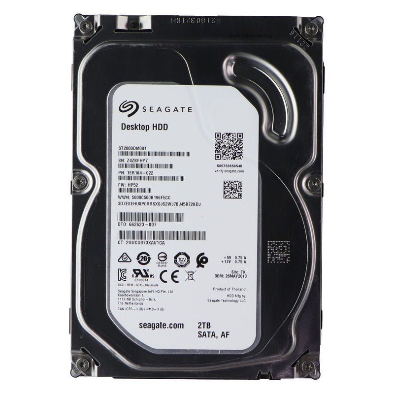 SEAGATE 2TB SATA 3.5-in Internal Hard Drive HDD - 7200RPM 64MB Cache ST2000DM001