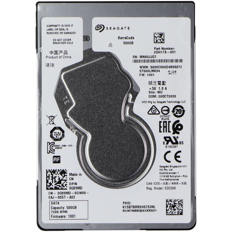 Seagate Barracuda (500GB) 7200RPM SATA III 2.5 Laptop HDD Drive (ST500LM034)