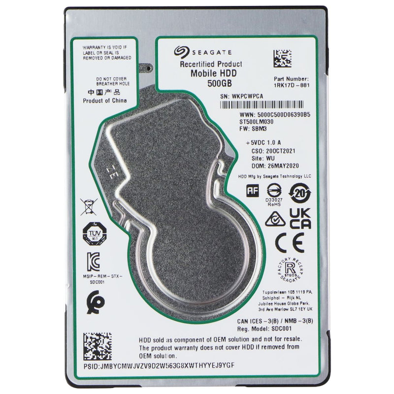 Seagate 500GB 2.5-inch SATA III HDD (ST500LM030)