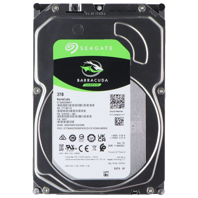 Seagate BarraCuda Green ST3000DM007 (3TB) 5400RPM SATA 3.5 Internal Hard Drive