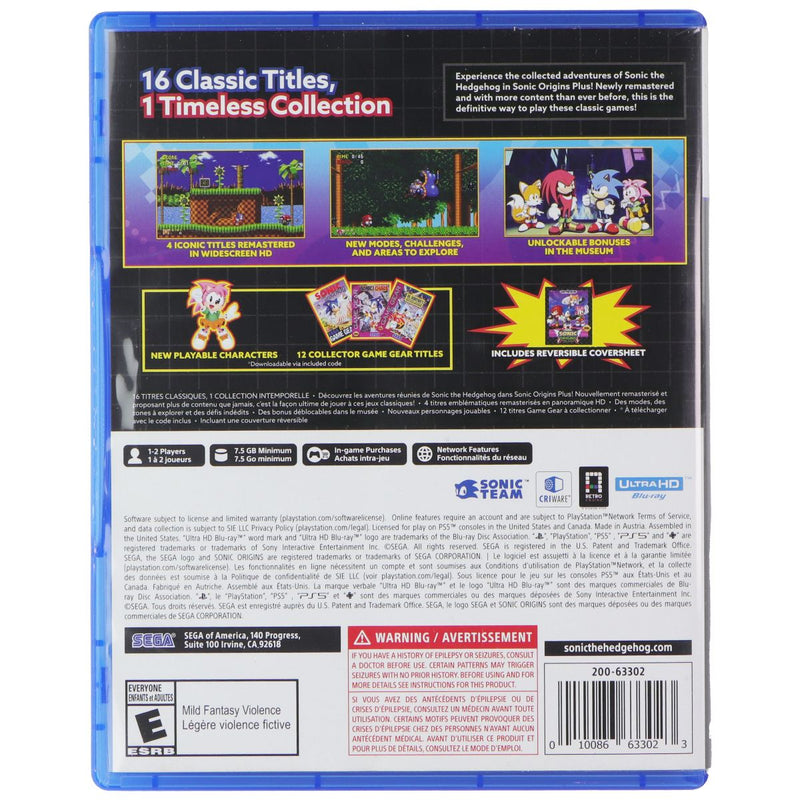 SEGA Sonic Origins Plus Video Game for PlayStation 5