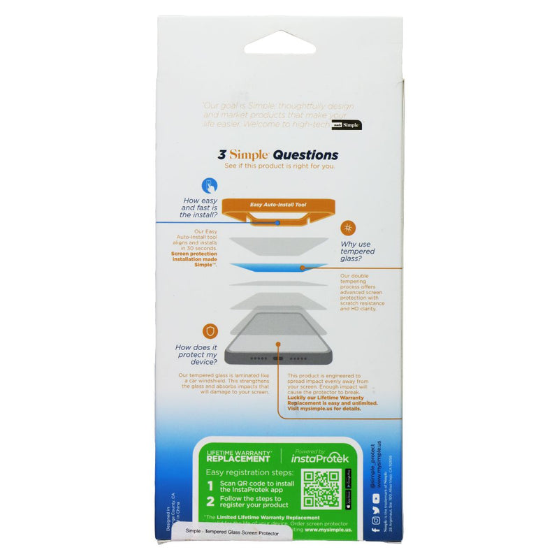 Simple Tempered Glass Screen Protector for Samsung Galaxy S24 Plus