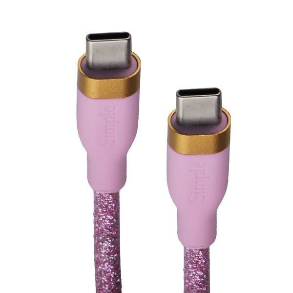 Simple Fashion Series 6FT USB-C to USB-C Cable - Pink Glitter