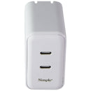 Simple 60W Dual USB-C Wall Charger - White