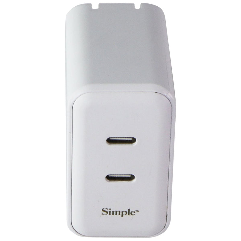 Simple 60W Dual USB-C Wall Charger - White