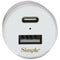 Simple Power Series 20W Dual Port USB-C & USB-A Car Charger - White