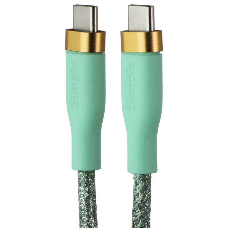 Simple Fashion Glitter Series 6FT USB-C to USB-C Cable - Green