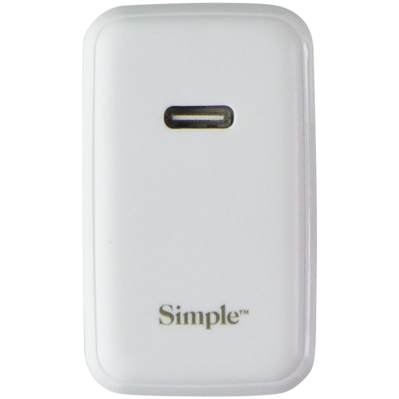 Simple 45W USB-C 5V/3A Wall Charger w/ Folding Prong - White