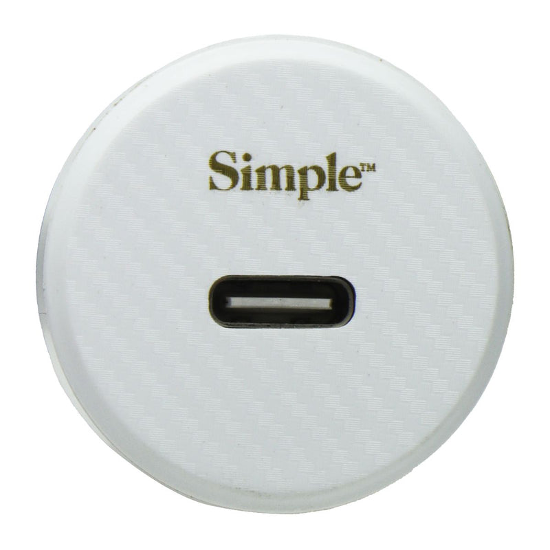S. Simple Power Series 30W USB-C Car Charger - White