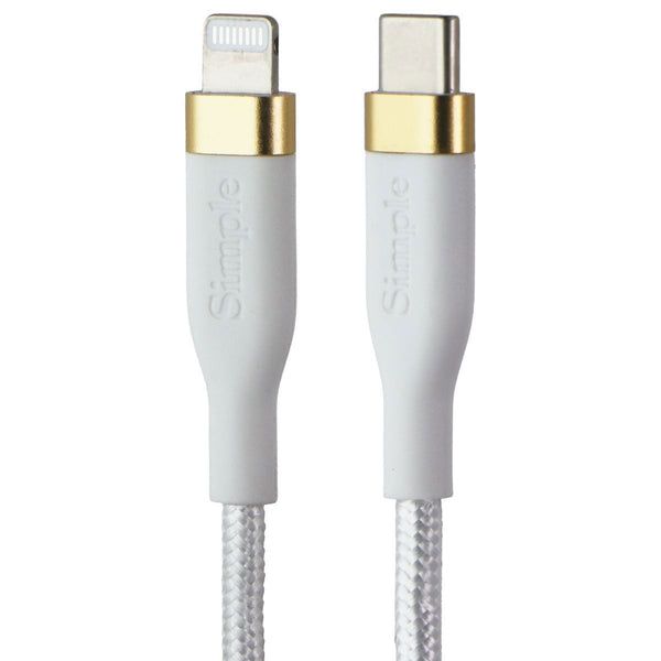 Simple 10FT USB-C to Lightning 8-Pin Braided Cable - White