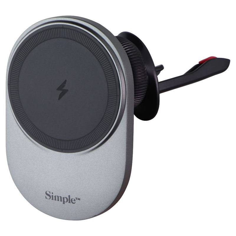 Simple POWER Magnetic Car Vent Charger for Qi/MagSafe Devices - Black