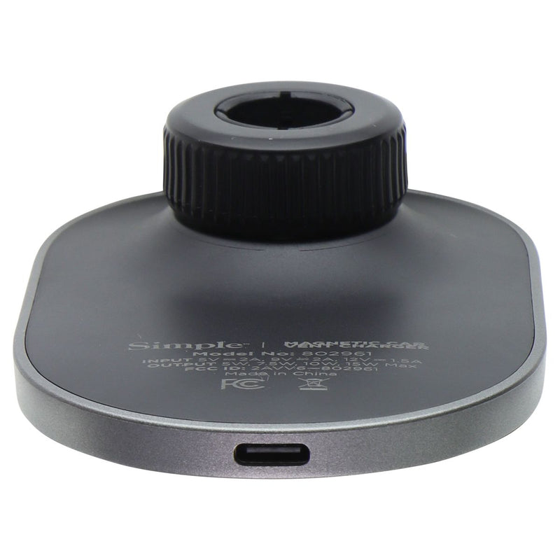 Simple POWER Magnetic Car Vent Charger for Qi/MagSafe Devices - Black