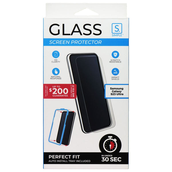 Simple Glass Screen Protector for Samsung Galaxy S23 Ultra - Clear