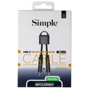 Simple Magnetic Tough-Knit USB-C Keychain Charge Cable - Black