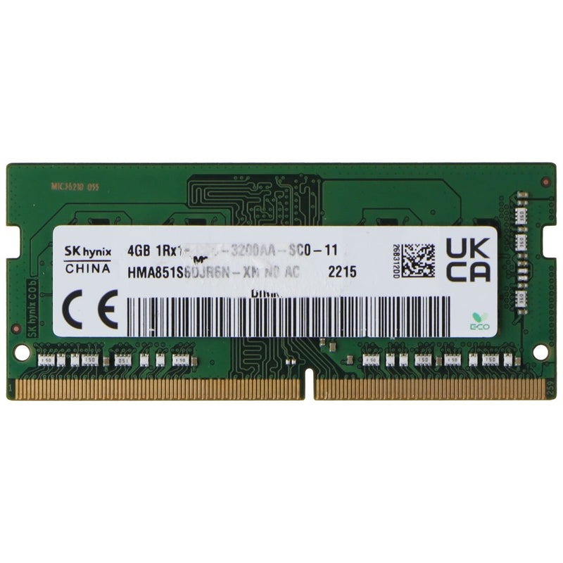 SK Hynix (4GB) 1Rx16 DDR4 PC4-3200AA Laptop RAM (HMA851S6DJR6N-XN N0 AC)