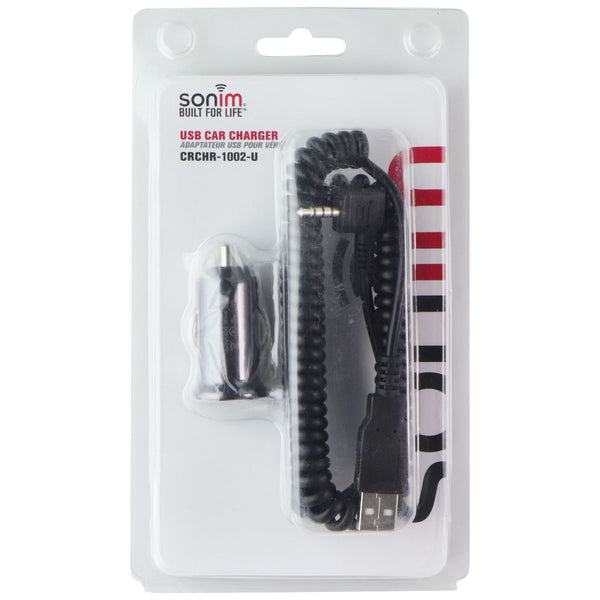 Sonim Car Charging Adapter and Coiled USB to Aux Charging Cable - Black