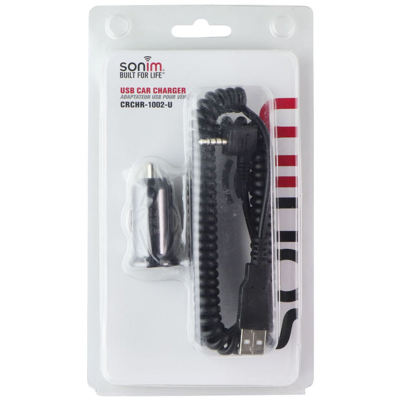Sonim Car Charging Adapter and Coiled USB to Aux Charging Cable - Black