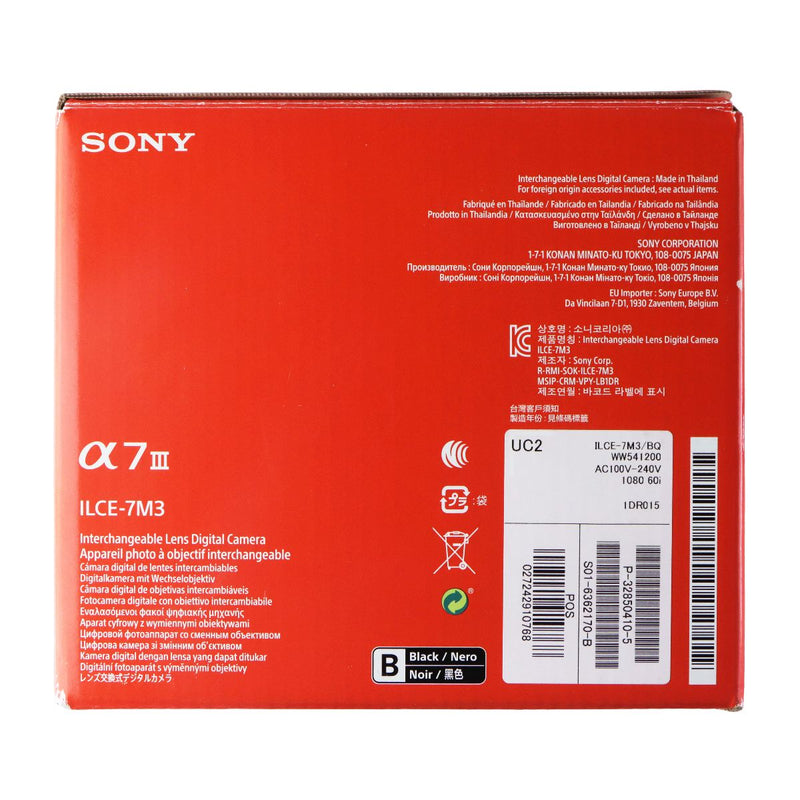 Sony a7 III ILCE7M3/B Mirrorless Interchangeable-Lens Camera - Body ONLY