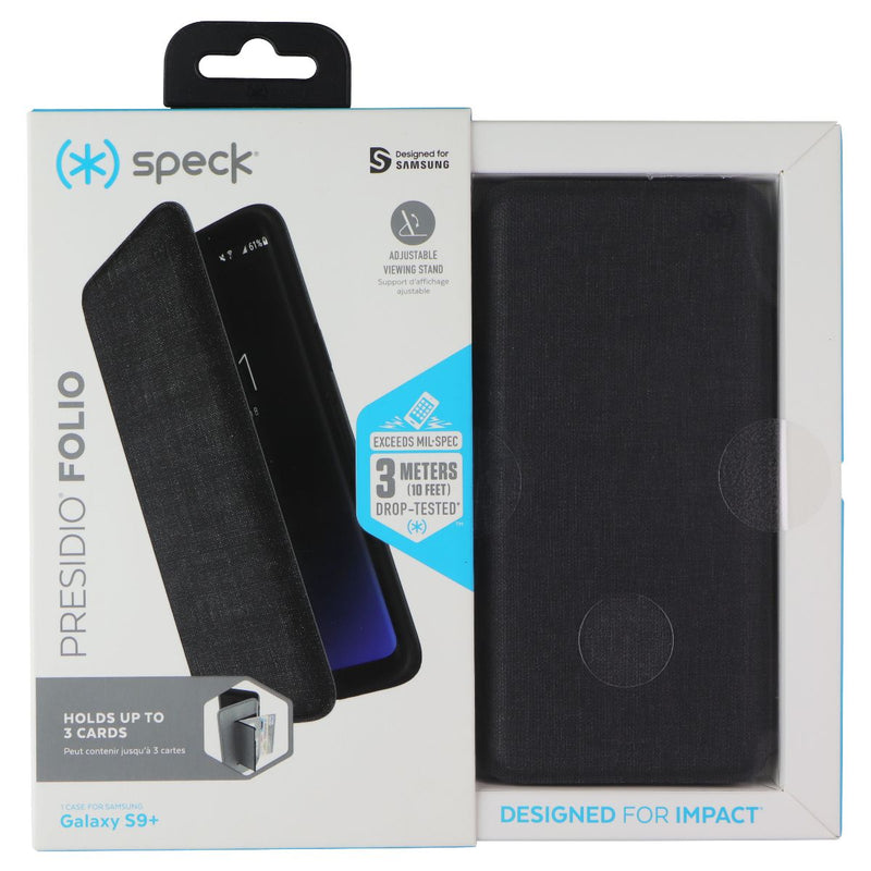 Speck Presidio Folio for Samsung Galaxy S9+ (Plus) - Heathered Black/Slate Gray