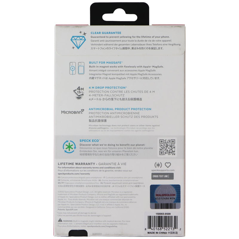 Speck Presidio Perfect-Clear Ombre Case for MagSafe for iPhone 14 - Rose Fade