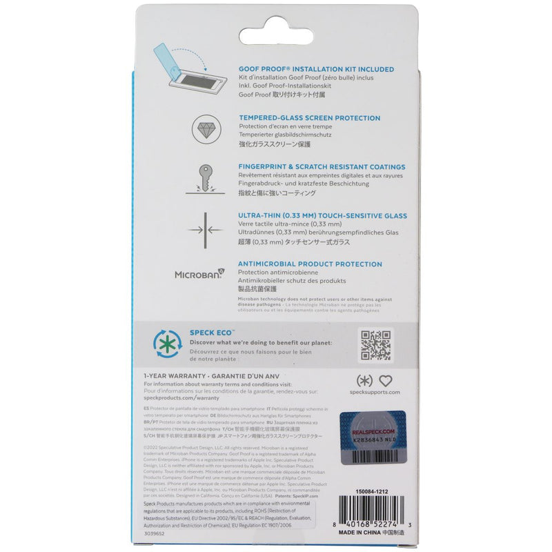 Speck ShieldView Glass Screen Protector for Apple iPhone 14 / iPhone 13 - Clear