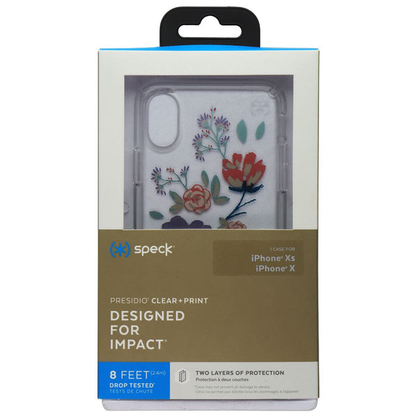 Speck Presidio Clear + Print Series Case for Apple iPhone Xs/X - Clear/Flowers