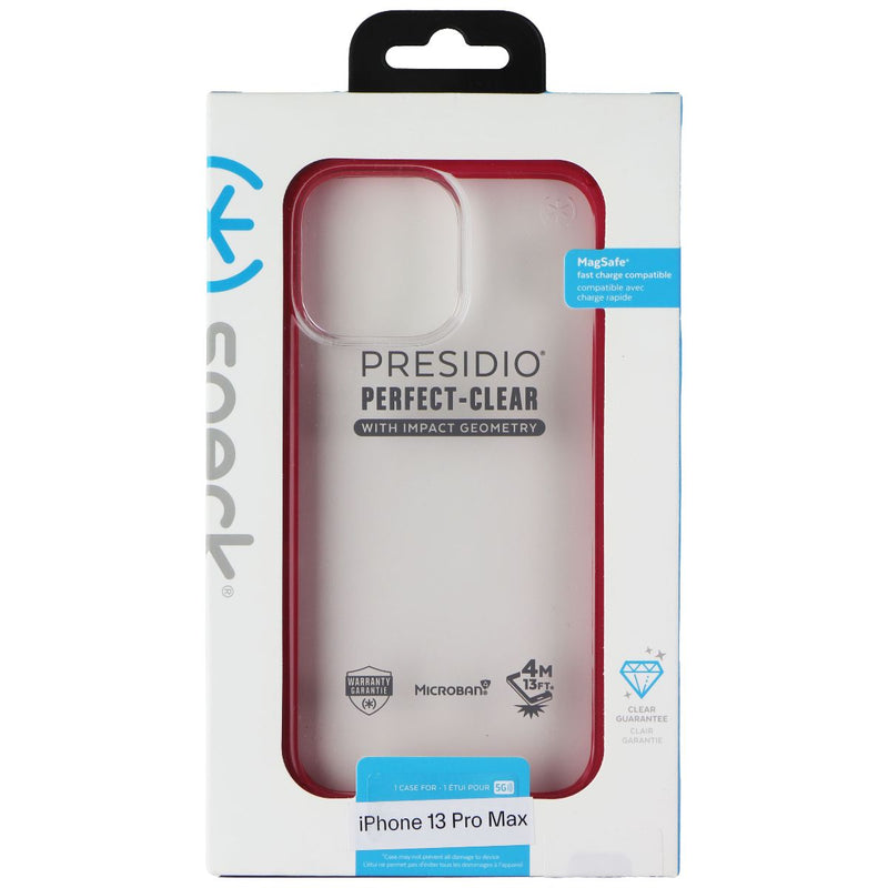 Speck Presidio Perfect-Clear Case for Apple iPhone 13 Pro Max - Red / Clear