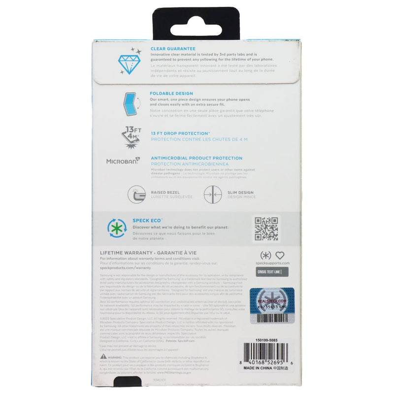 Speck Presidio Perfect-Clear Fold Case for Samsung Galaxy Z Flip4/Flip 3  Clear