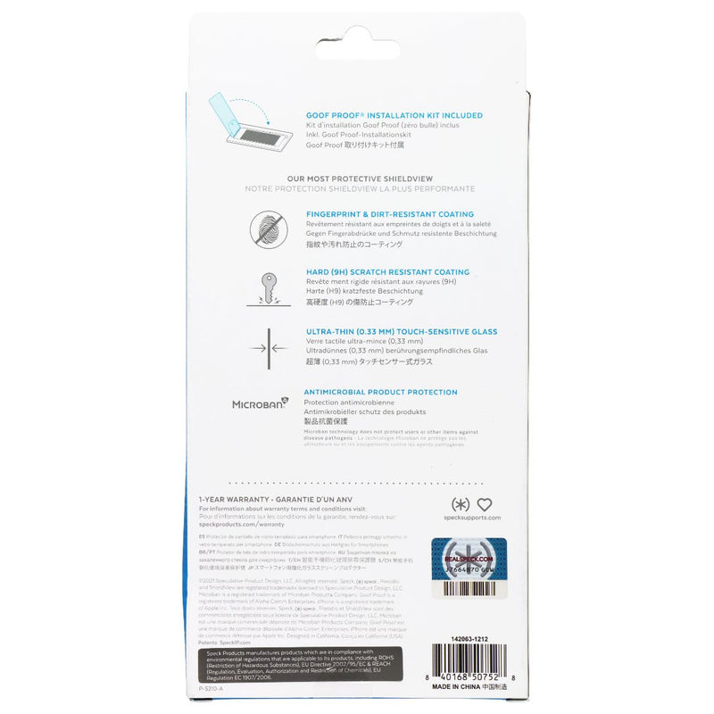 Speck ShieldView Glass Screen Protector for Apple iPhone 13 Pro Max - Clear