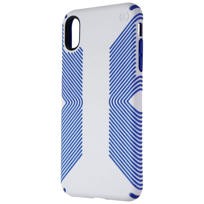 Speck Presidio Grip Phone Case for iPhone Xs Max - Microchip Gray/Ballpoint Blue
