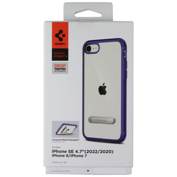Spigen Crystal Hybrid S Case for iPhone SE (3rd/2nd Gen)/8/7 - Clear/Blue