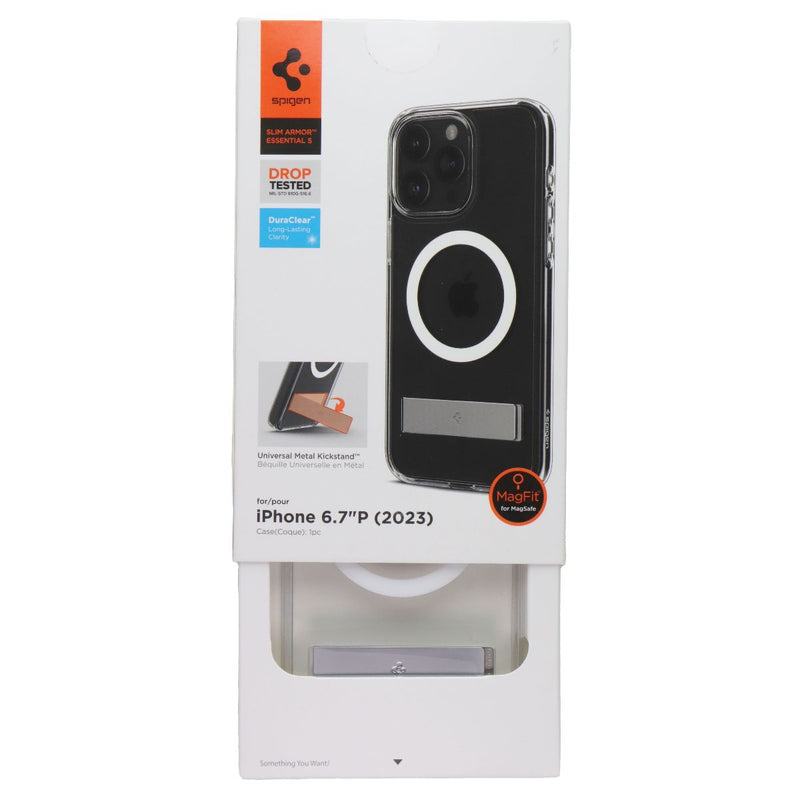Spigen Slim Armor Essential S Kickstand Case for Apple iPhone 15 Pro Max - Clear