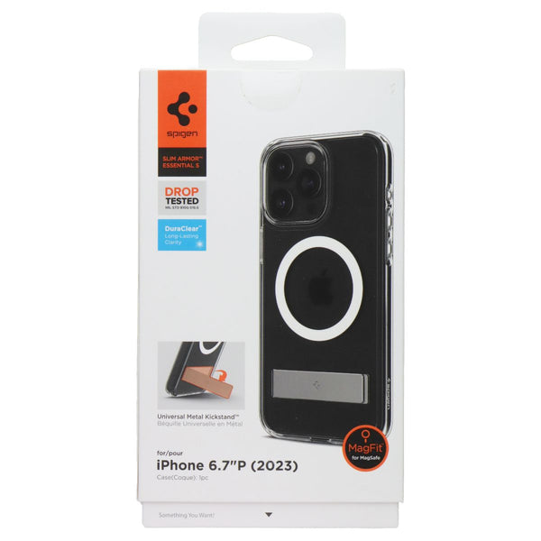 Spigen Slim Armor Essential S Kickstand Case for Apple iPhone 15 Pro Max - Clear