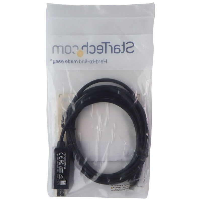 StarTech 6.6 Foot USB-C to HDMI (4k 60Hz) Adapter Cable - Black (CDP2HD2MBNL)