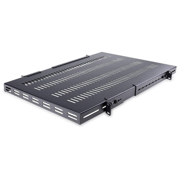 StarTech.com 1U Adjustable Depth Vented Shelf for Serve Racks - Black