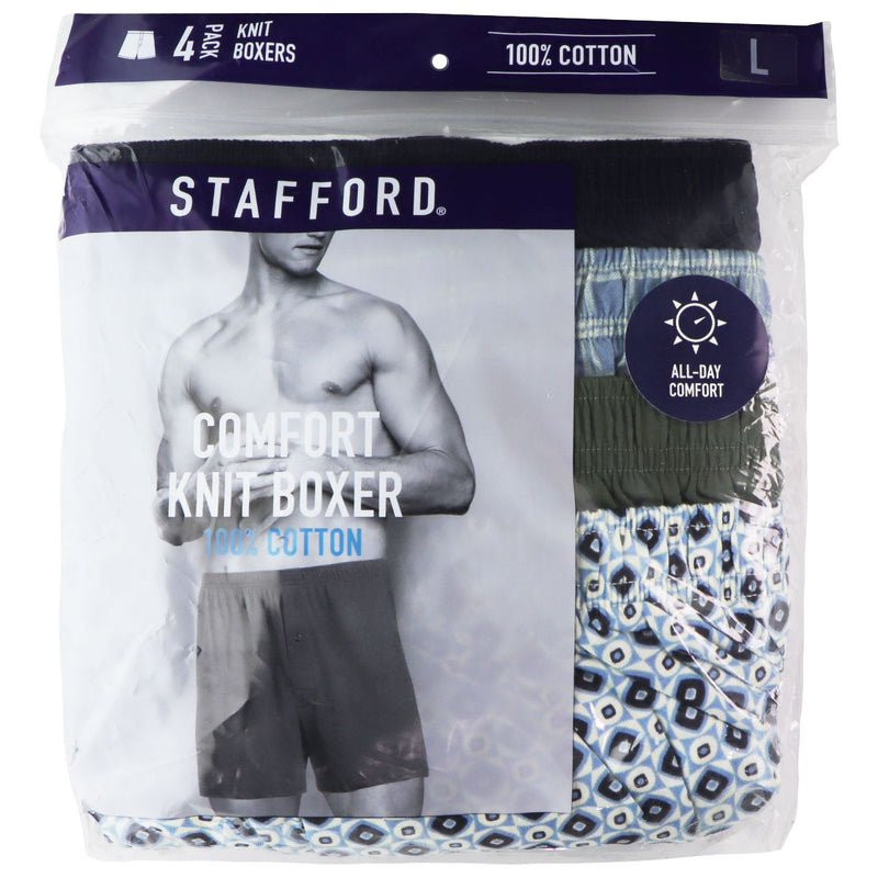 Stafford Comfort Knit Boxer 100% Cotton - Blue Green (L) (4 Pack)