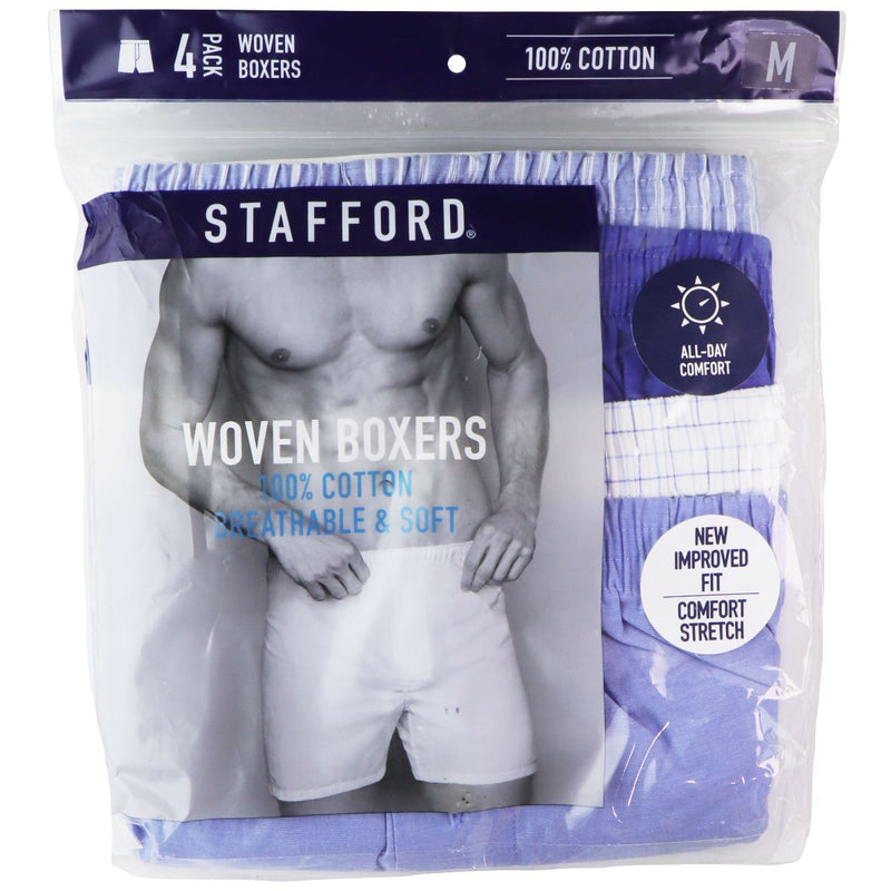 Stafford Woven Boxer 100% Cotton - French Blue (M) (4 Pack)