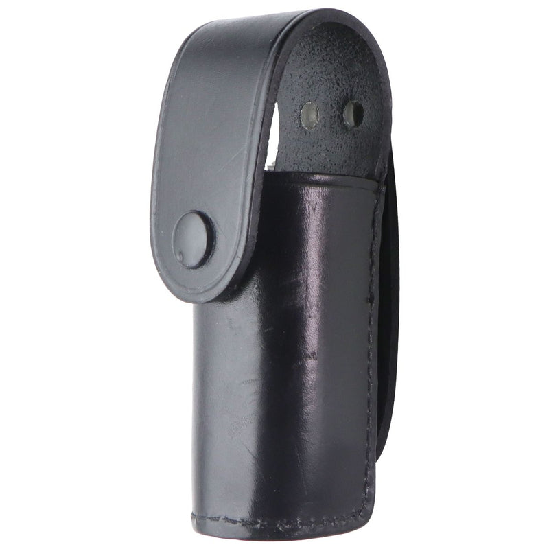 Stallion Leather Single Utility Holder Belt Pouch - Black / Black Button