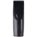 Stallion Leather Single Utility Holder Belt Pouch - Black / Black Button