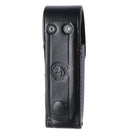 Stallion Leather Single Utility Holder Belt Pouch - Black / Black Button