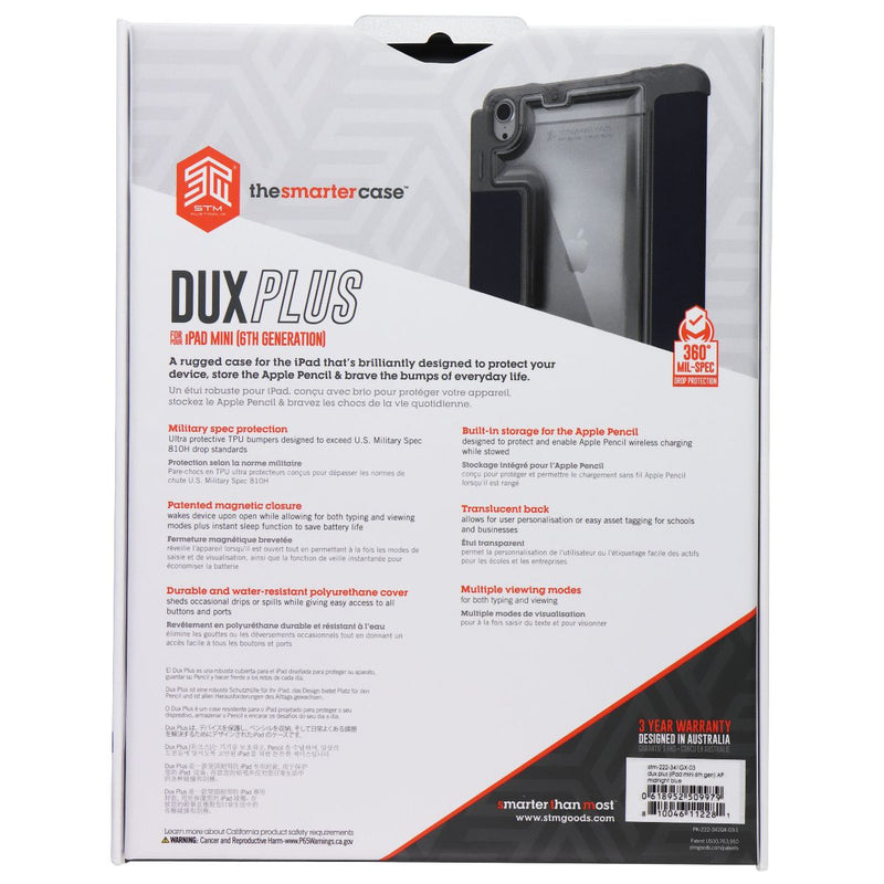 STM Dux Plus Series Case for Apple iPad mini (6th Gen) - Black/Gray