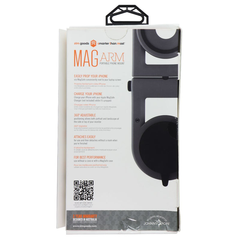 STM MagArm – MagSafe Accessory - Mount iPhone on Laptop or Monitor – Grey
