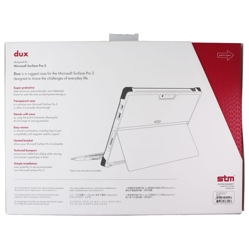 STM Dux Rugged Series Stand Case for Microsoft Surface Pro 3 - Black/Clear