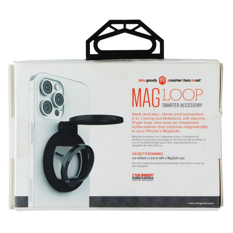 STM Mag Loop 3-in-1  – Finger Loop Grip, Kickstand and Bottle Opener - Black